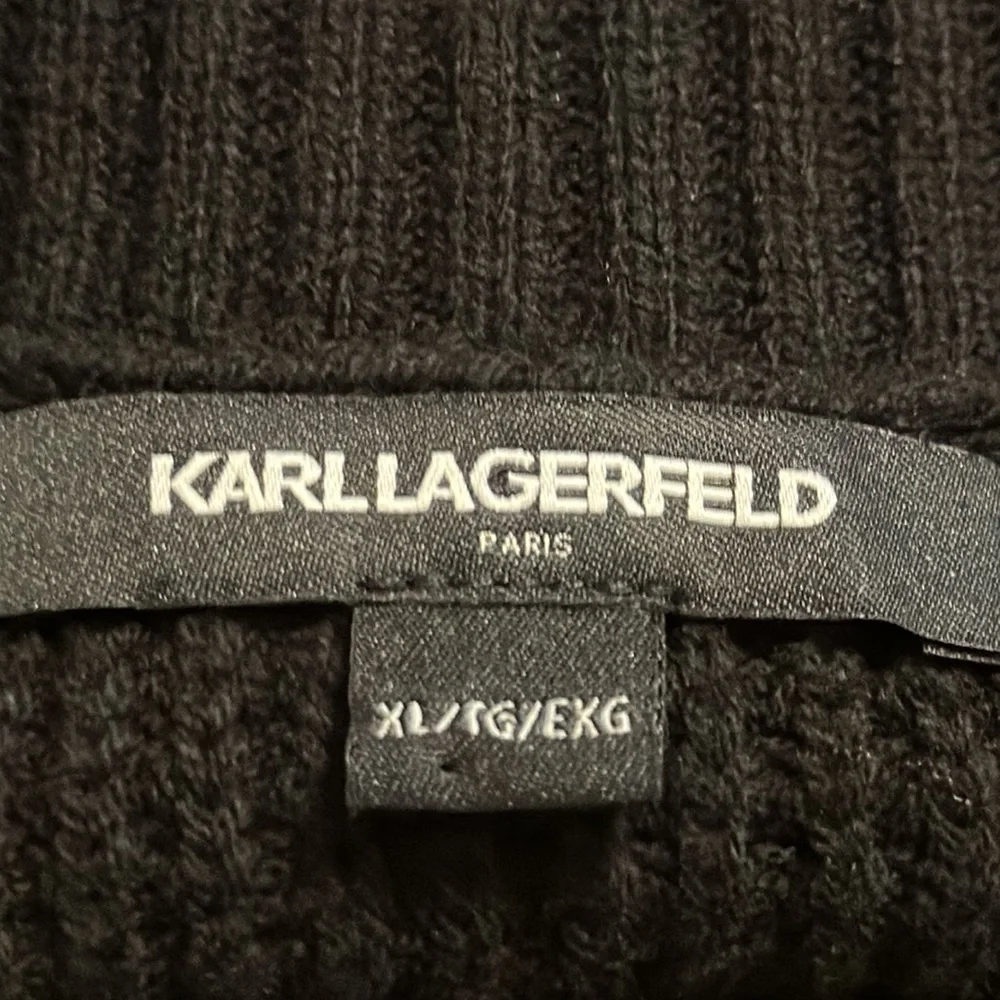 Karl Lagerfeld Paris Waffle Knit Utility Sweater Streetwear Minimalist XL NWT